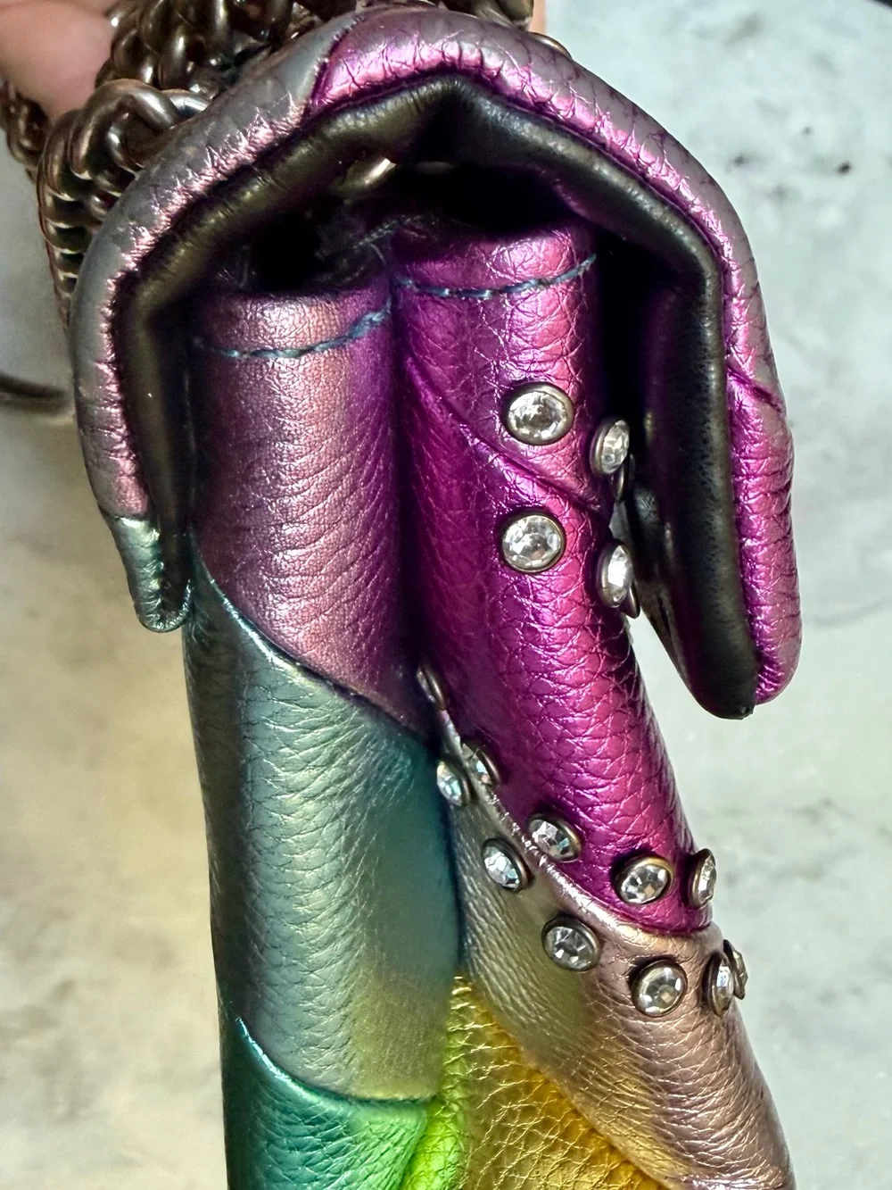 Kurt Geiger London Rainbow Mini
Kensington Crossbody Metallic
Studded Bag - Picture 12 of 16